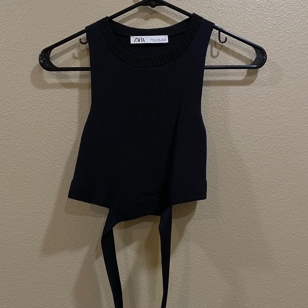 Zara black Knit crop top